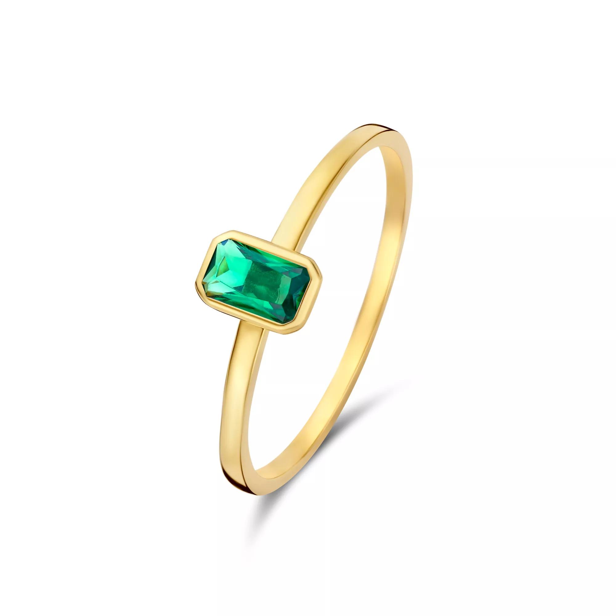 Isabel Bernard Ring - Isabel Bernard Baguette damen Ring 585 Gold IB3300 - Gr. 48 - in Grün - für Damen