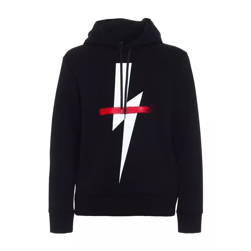 Neil Barrett  Black Logo Hooded Sweatshirt Black