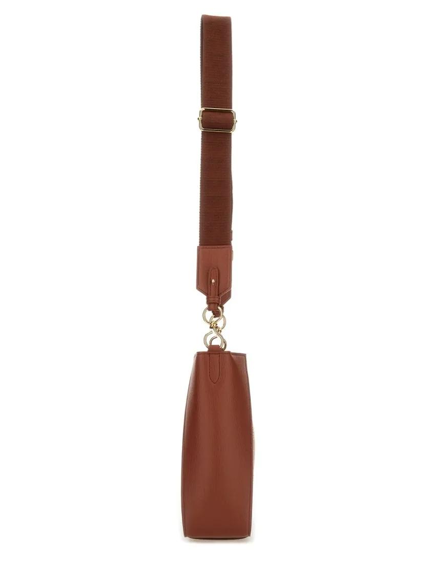 Stella Mccartney Hobo bags Shoulder Bag With Embossed Logo in rood