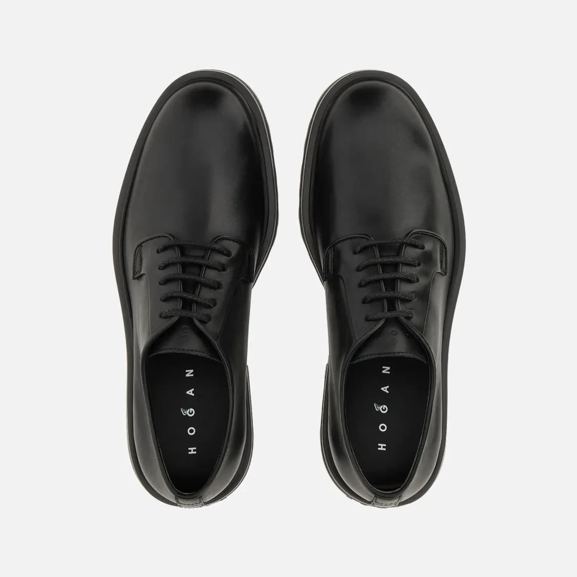 Thumbnail - Polished Leather Derby Shoes - Gr. 10 - in Schwarz