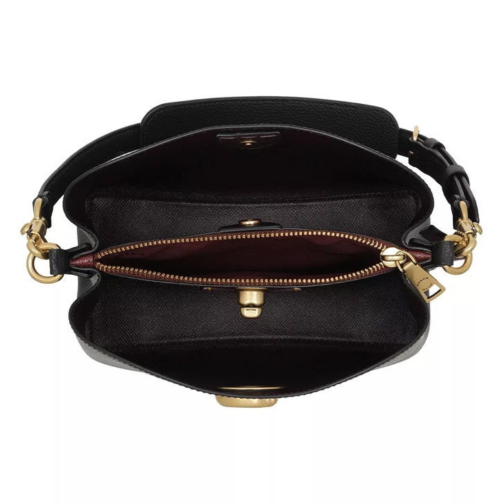 COACH Willow Black Pebble Leather Bucket Crossbody Bag