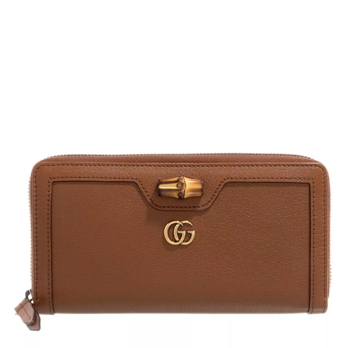 Gucci Diana Continental Wallet Leather Brown Continental Wallet-plånbok