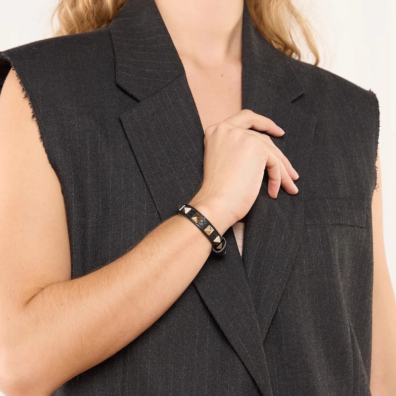 Valentino Garavani Armband Leather Bracelet Rockstud schwarz(Image 2)
