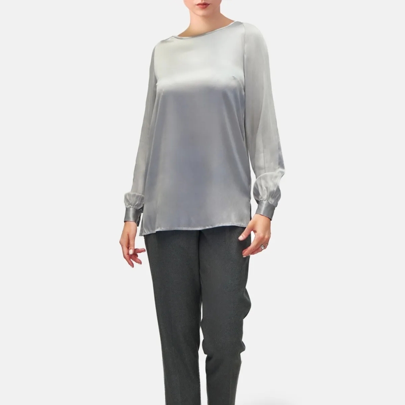 Helene Galwas Bluse Langarmbluse ALINA silber(Image 2)