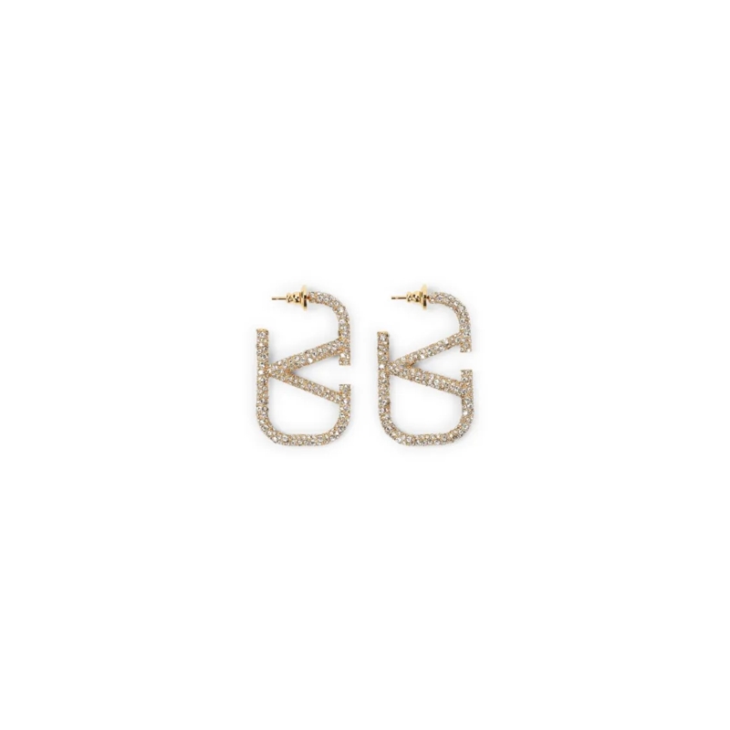 Valentino Garavani Boucles d'oreilles à tige Geometric Brass Earrings With Crystal Accents Not Applicable