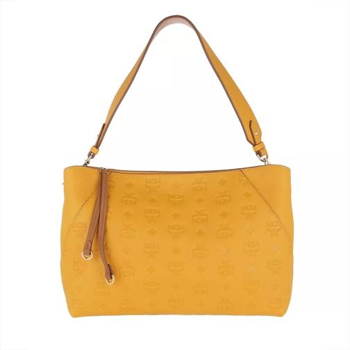 MCM Medium Shoulder Bag Leather Golden Mango Crossbody Bag