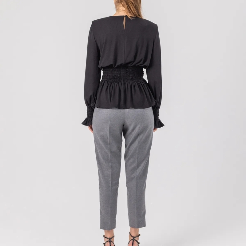 Helene Galwas Longsleeve Longsleeve mit Rundhalsausschnitt JANINA schwarz(Image 3)