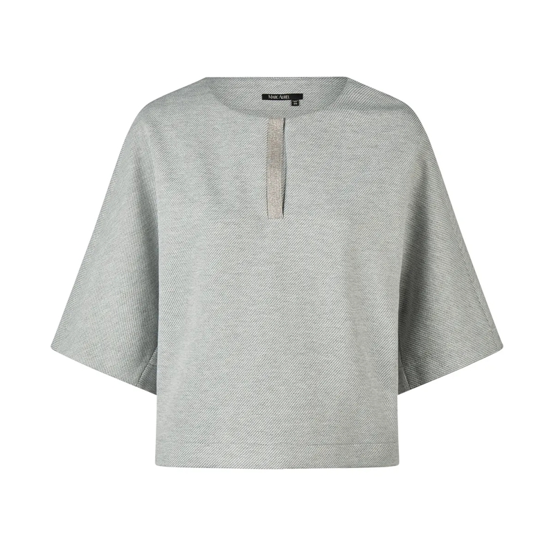 Marc Aurel Bluse Bluse mit kurzem Arm grau