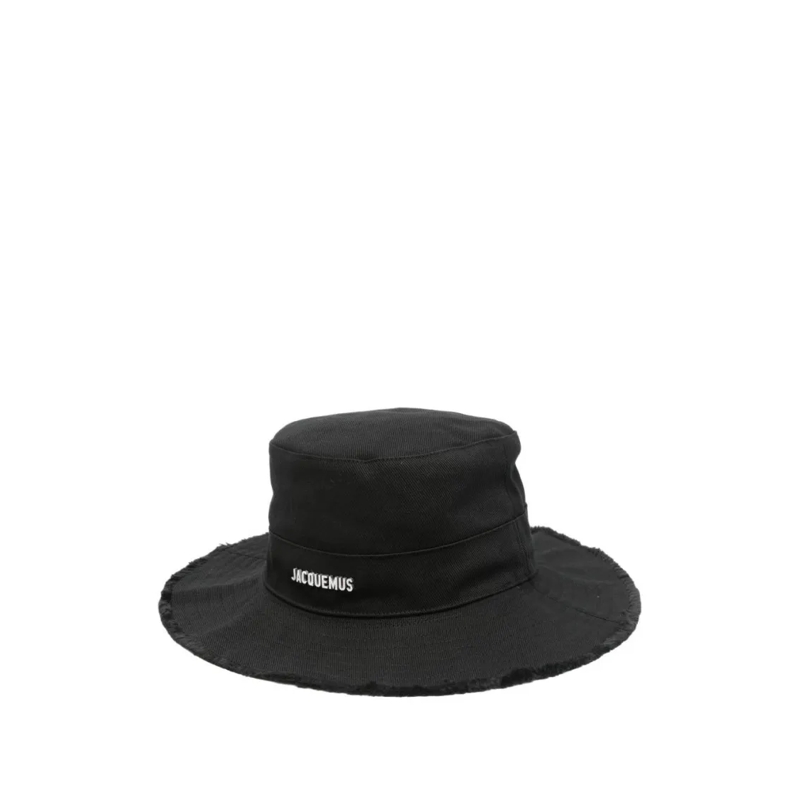 Jacquemus Hut Frayed Brim Hat Black
