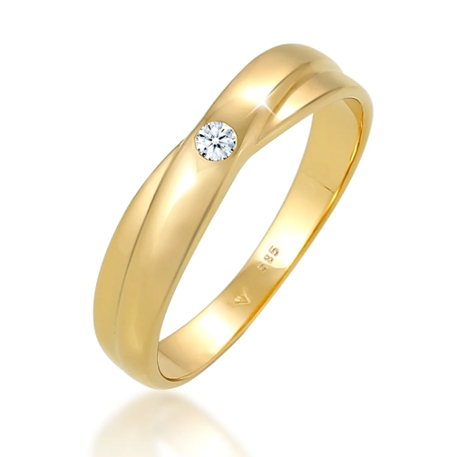 Elli Ring Ring Wickelring Solitär Diamant (0.03 ct.) 585 Gel gold