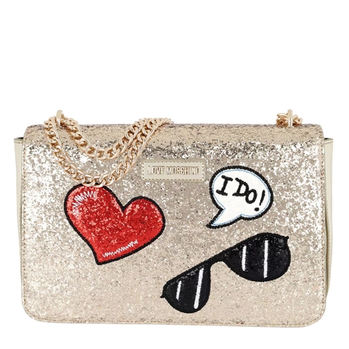 Love Moschino Glitters Metallic Shoulder Bag Oro Borsetta a tracolla