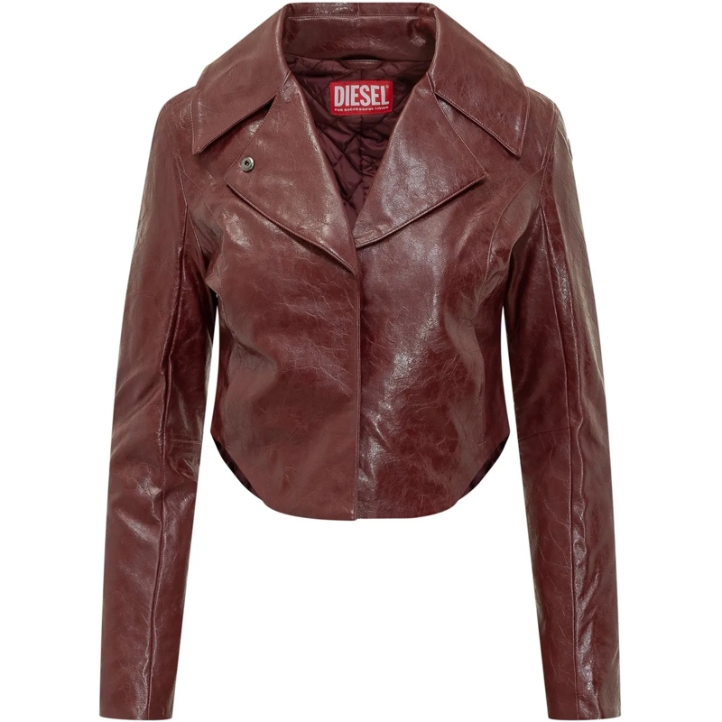 Diesel Veste en cuir Giacca Ameck in Pelle braun