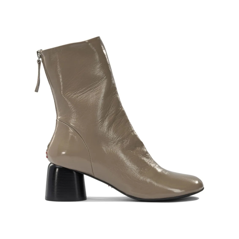 Halmanera Laarzen Leather Zippered Ankle Boots Brown