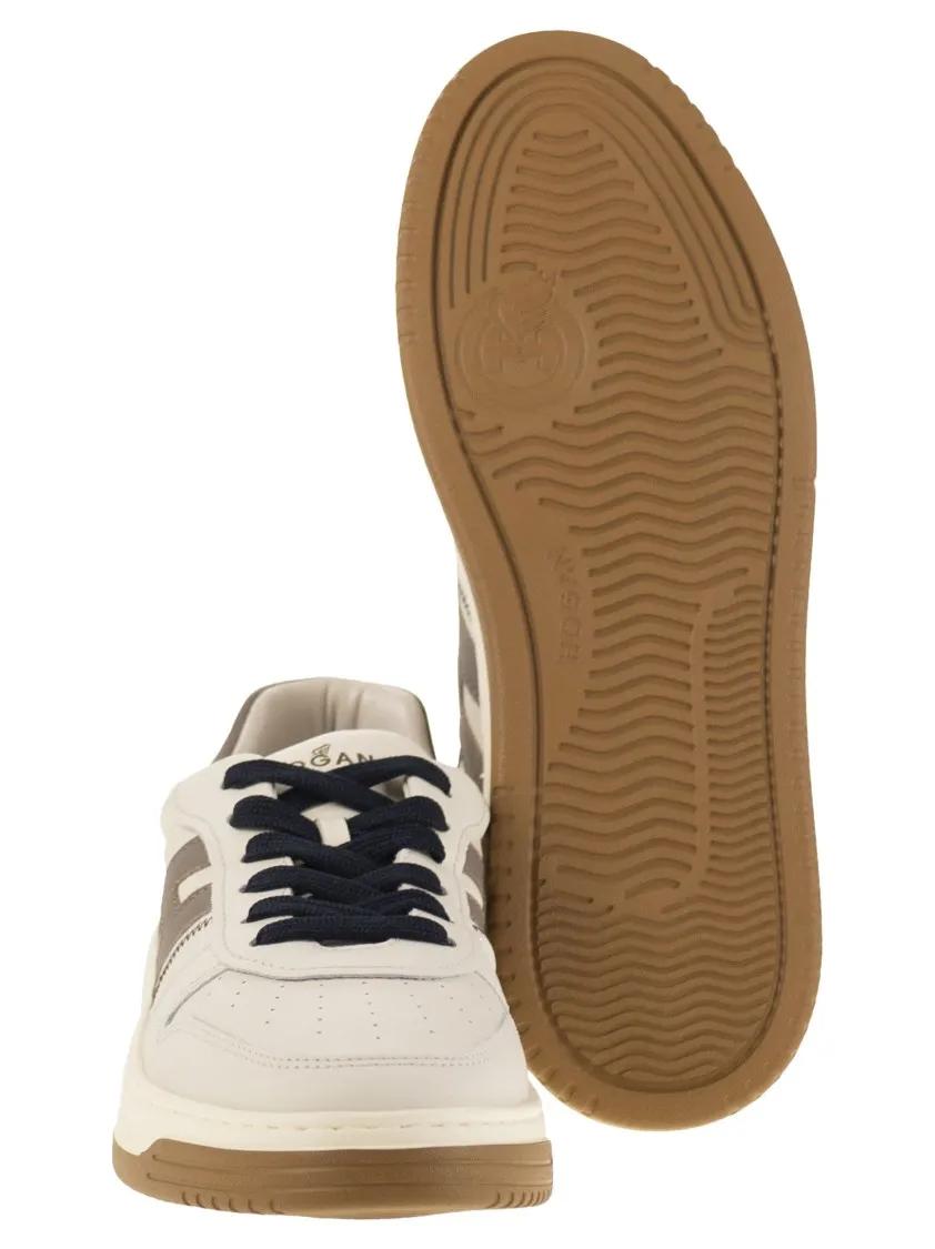 Thumbnail - Hogan Low-Top Sneaker - H630 - Leather Trainers With H On The Side - Gr. 11 - in Beige - für Damen