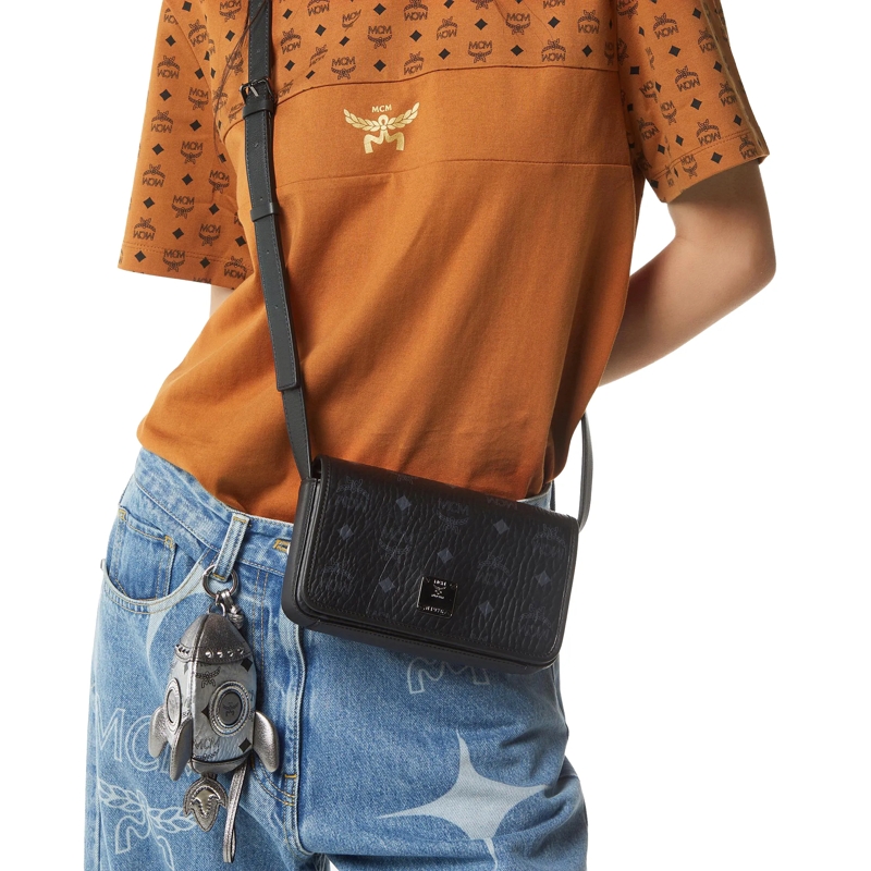 MCM Handytasche Aren Visetos Lanyard Fff Bk Black(Image 4)