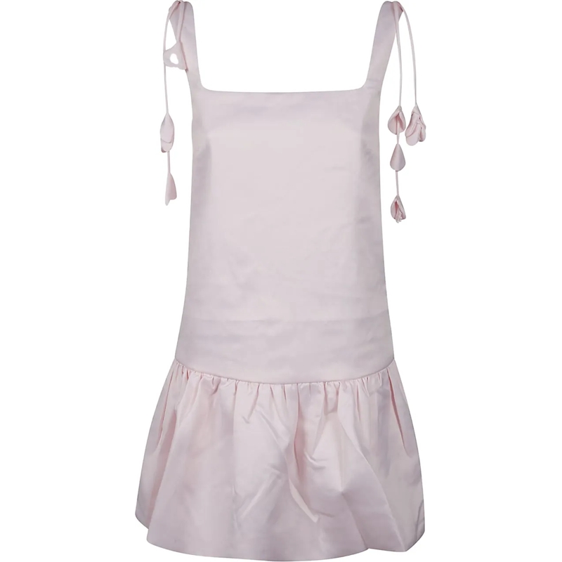 Self Portrait Midikleid Flower Taffeta Mini Dress Pink & Purple rose