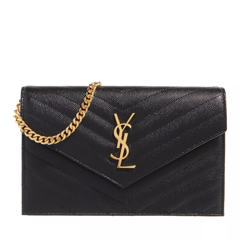 Saint Laurent Portefeuille sur chaîne Ysl Chain Wallet Monogram Nero