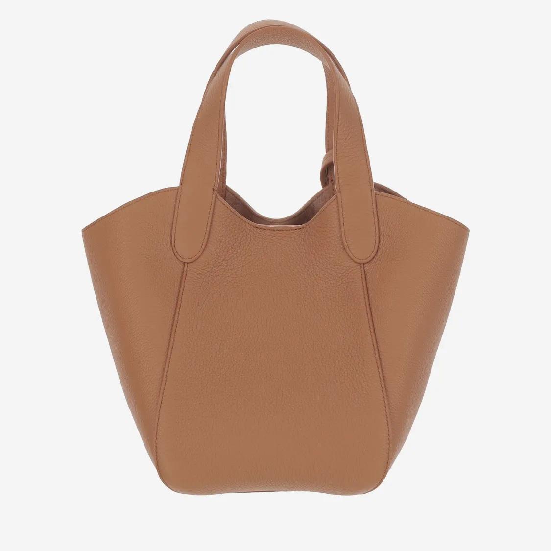 Giorgio Armani Shoppers & Totes Leather Tote Bag With Logo in bruin