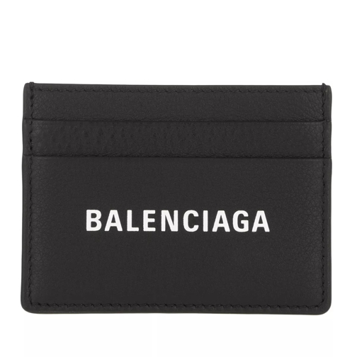 Balenciaga Logo Card Holder Leather Black Kartenhalter