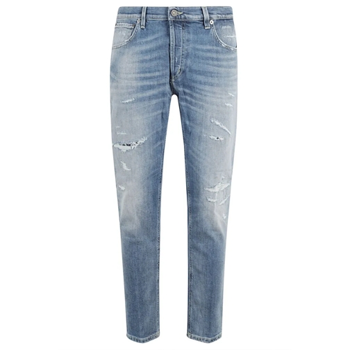 Dondup Jeans Brighton Carrot Fit Darned Light Blue Denim Jeans Grey