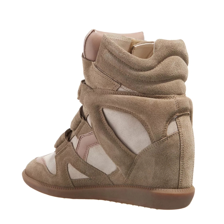 Isabel Marant Bekett Leather Sneaker Taupe High Top Sneaker