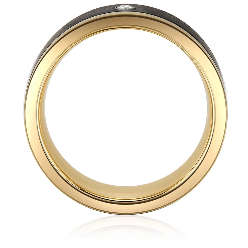 Trilani Ring Edelstahl Ring Zirkonia gold(Image 3)