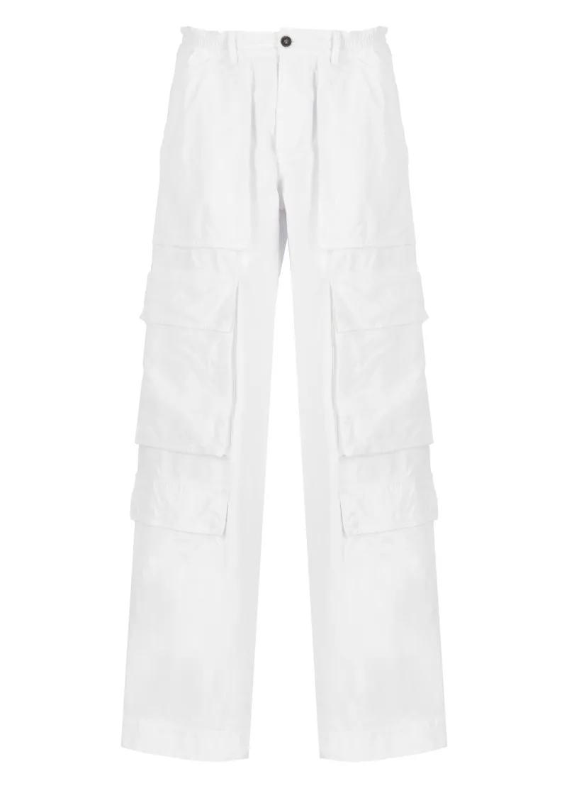 Thumbnail - Dsquared2 - Icon Canvas Utility Big Cargo Pants - Größe 46 - weiß
