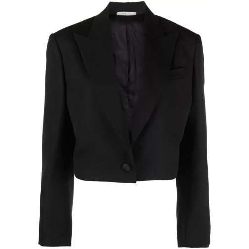 REV Black The Karen Virgin Wool Cropped Blazer Black 