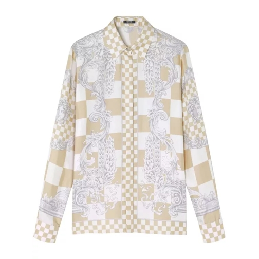 Versace Multicolor Barocco Checkerboard-Print Shirt Multicolor 