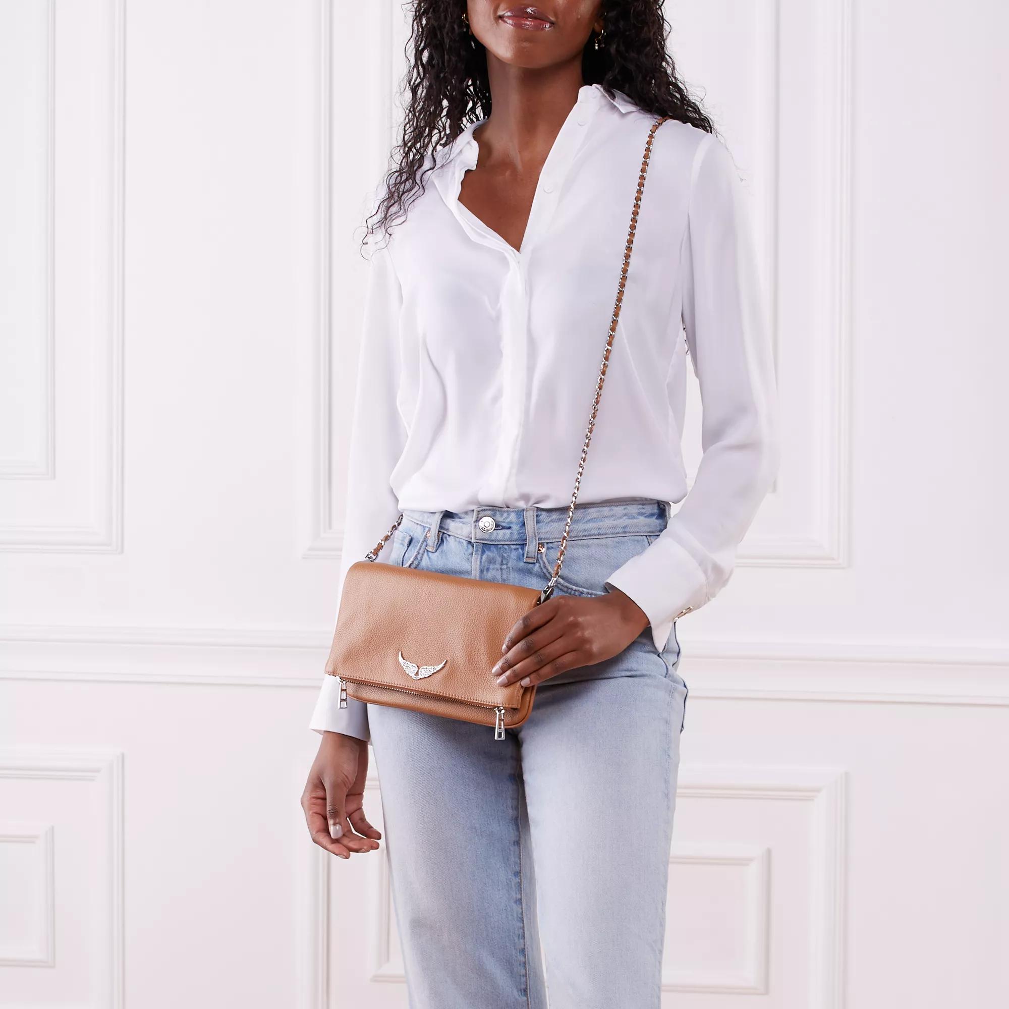 Zadig & Voltaire Rock Grained Leather Heritage Tas Brown Dames