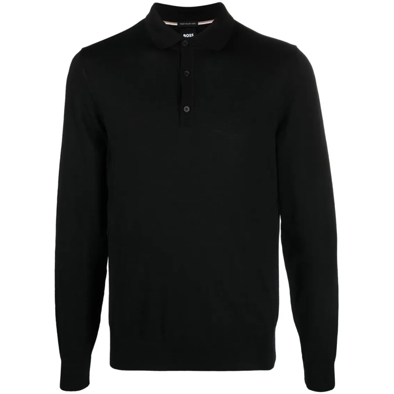 Hugo Polohemd Lancione Long-Sleeve Polo Shirt Black
