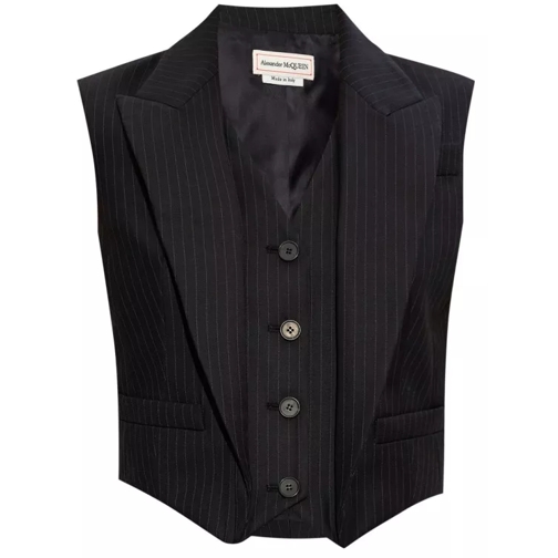 Alexander McQueen  Wool Pinstripe Gilet Black