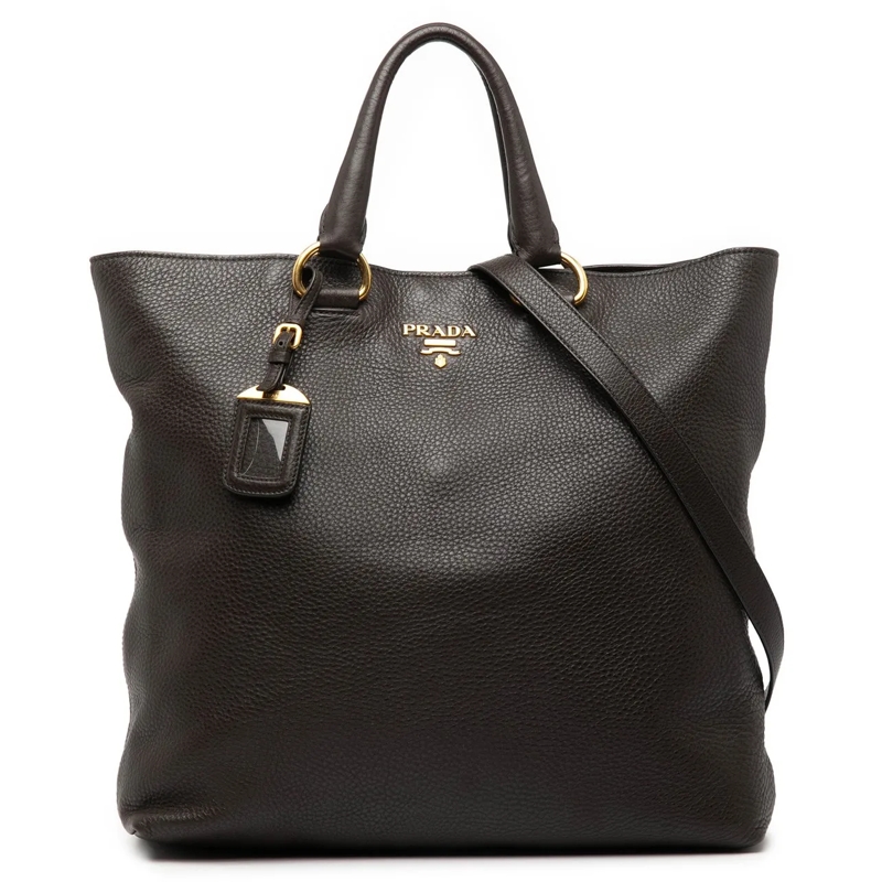 Prada Sac à bandoulière Vitello Daino Open Convertible Tote braun