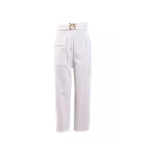 Pinko White Cropped Trousers White Hosen