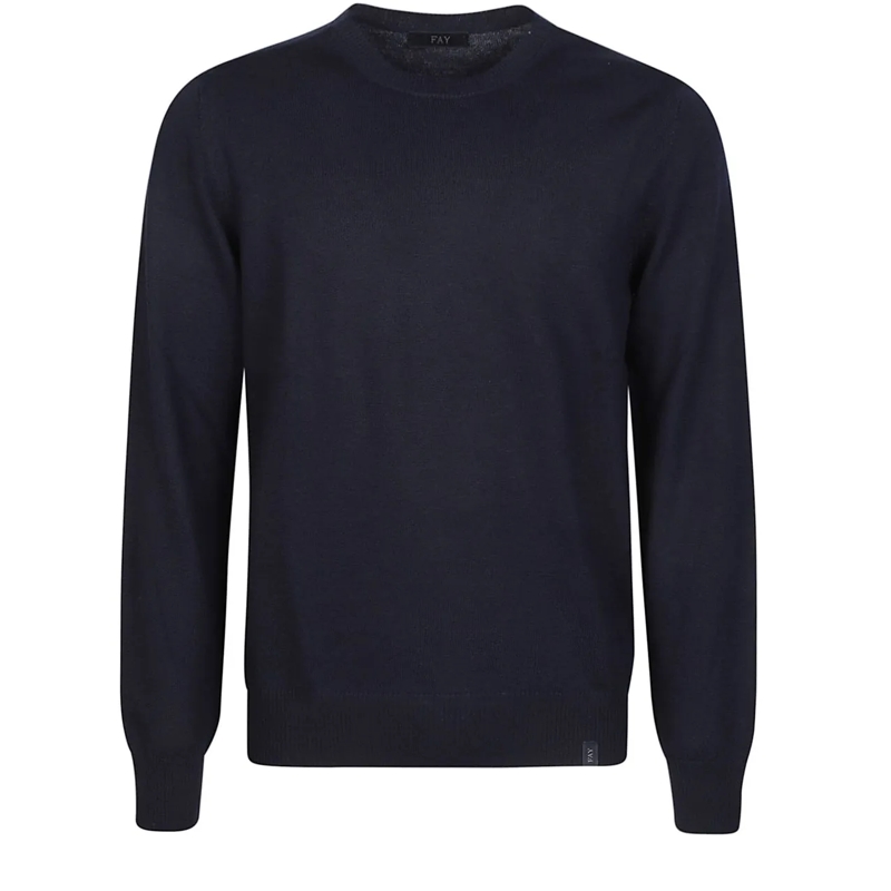 Fay  Round Neck Sweater Blue blau