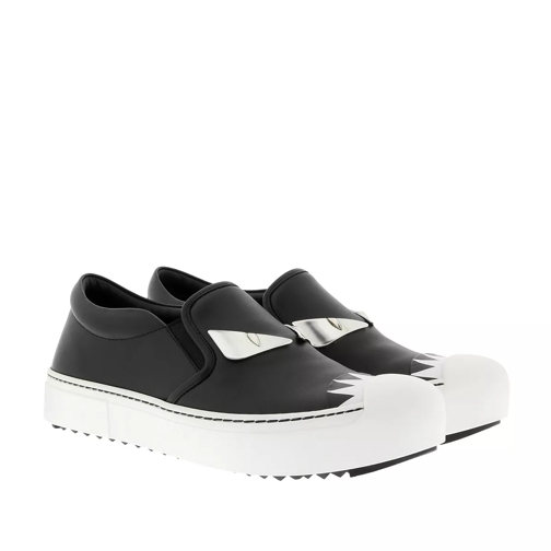 Fendi Leather Slipper Black / White Slip-On Sneaker