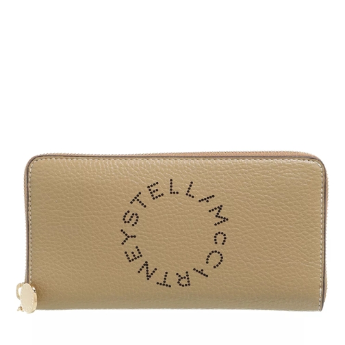 Stella McCartney Logo Zip Wallet Beige Plånbok med dragkedja