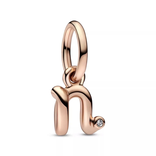 Pandora Letter n 14k rose gold-plated dangle with clear cubic zirconia Anhänger