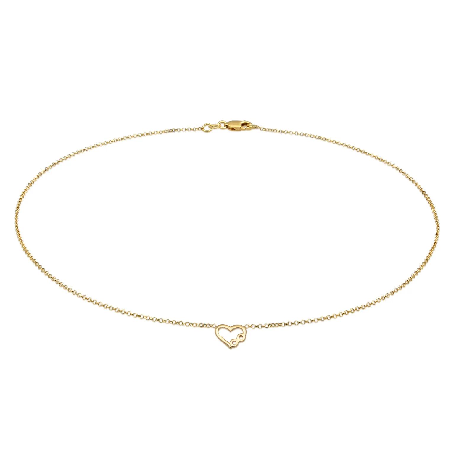 Elli Halsketten - Halskette Herz Liebe Unendlichkeit Infinity 375er - Gr. unisize - in Gold - für Damen