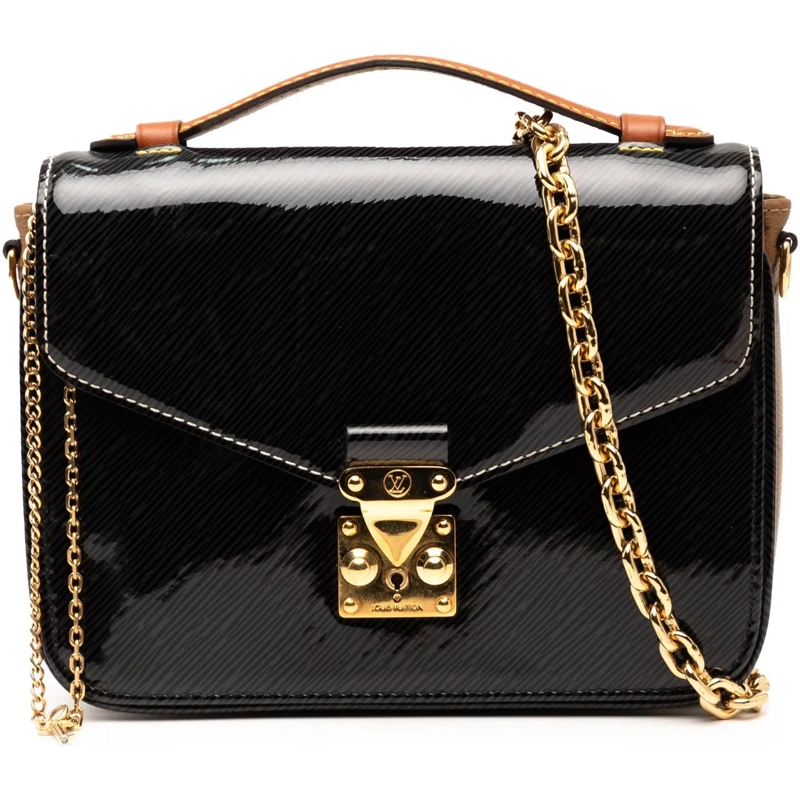 Louis Vuitton Schultertasche Shiny Epi Leather and Monogram Reverse Mini Pochet schwarz