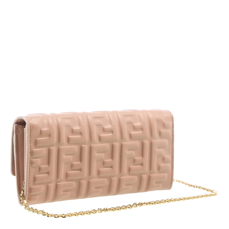 Fendi Wallet On A Chain Baguette Chain Long Wallet Light Pink(Image 4)