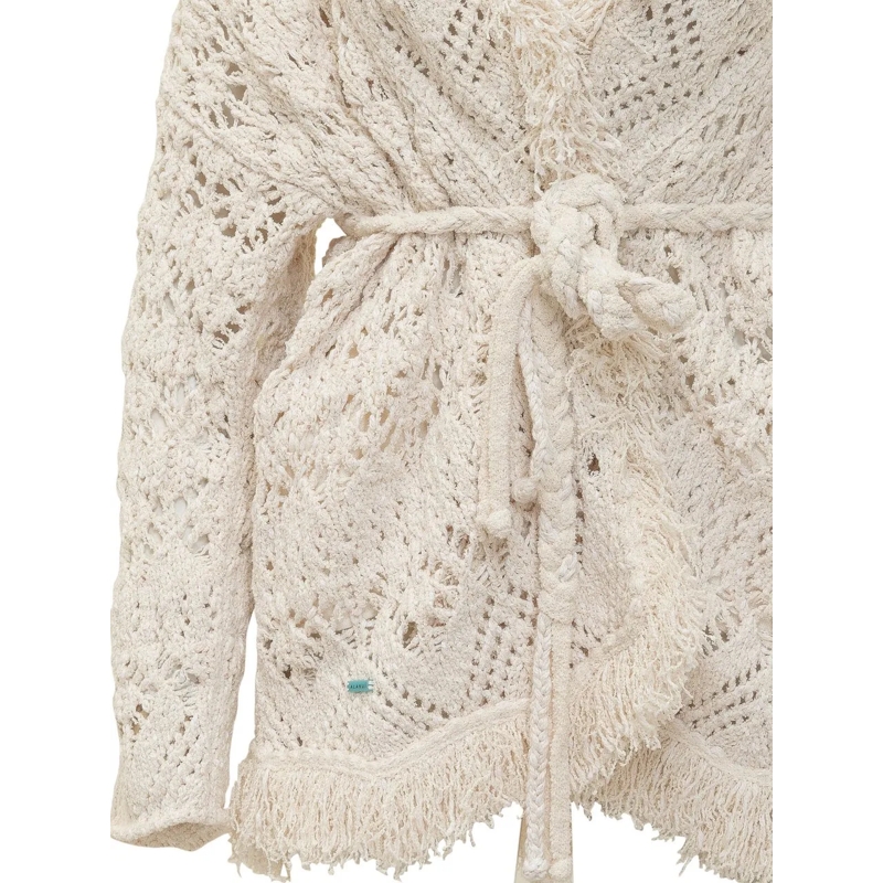 Alanui Weste Cardigan Lagoon Romance con Cintura e Lavorazione  weiß(Image 4)