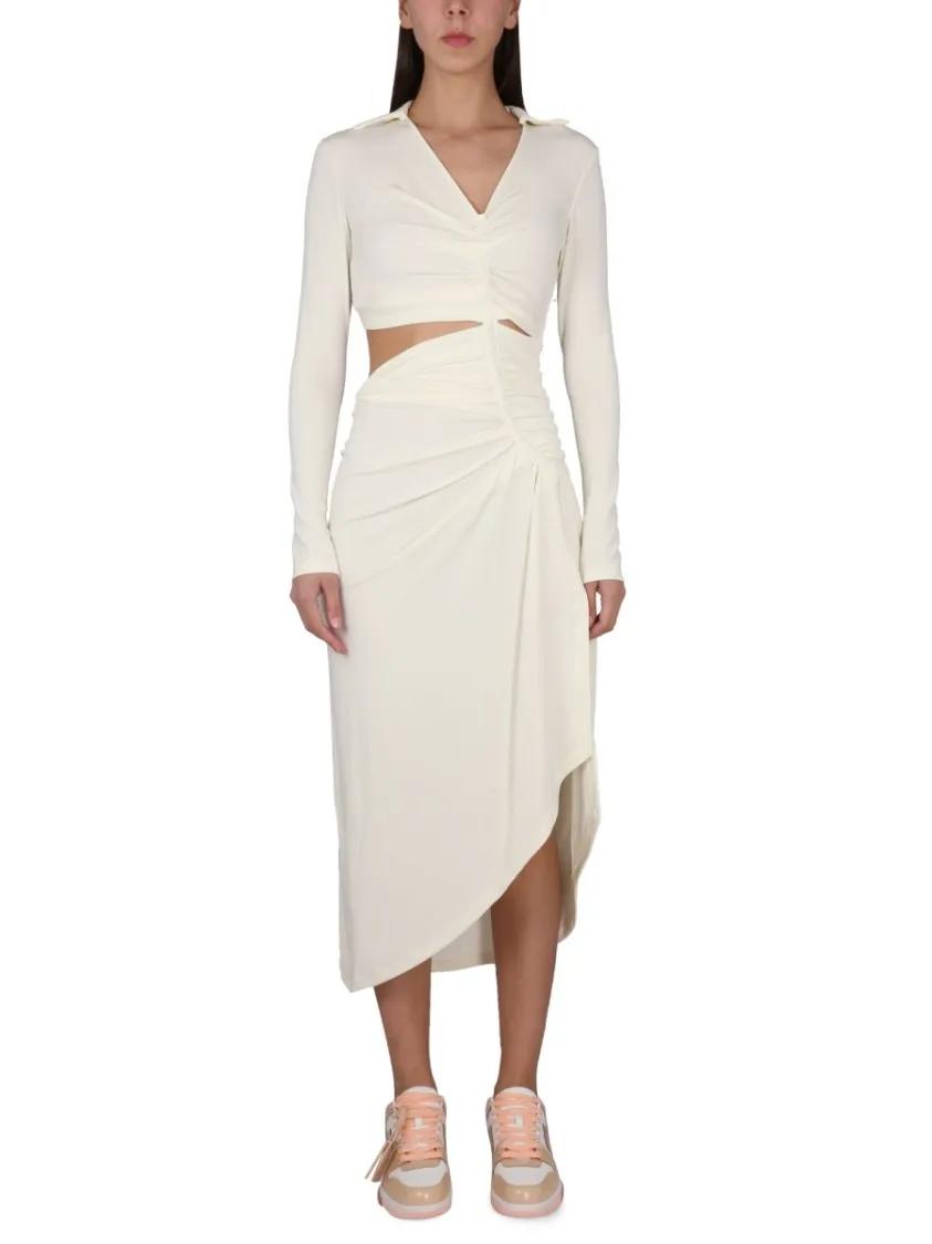 Thumbnail - Off-White - Dress With Ruffles - Größe 40 - beige