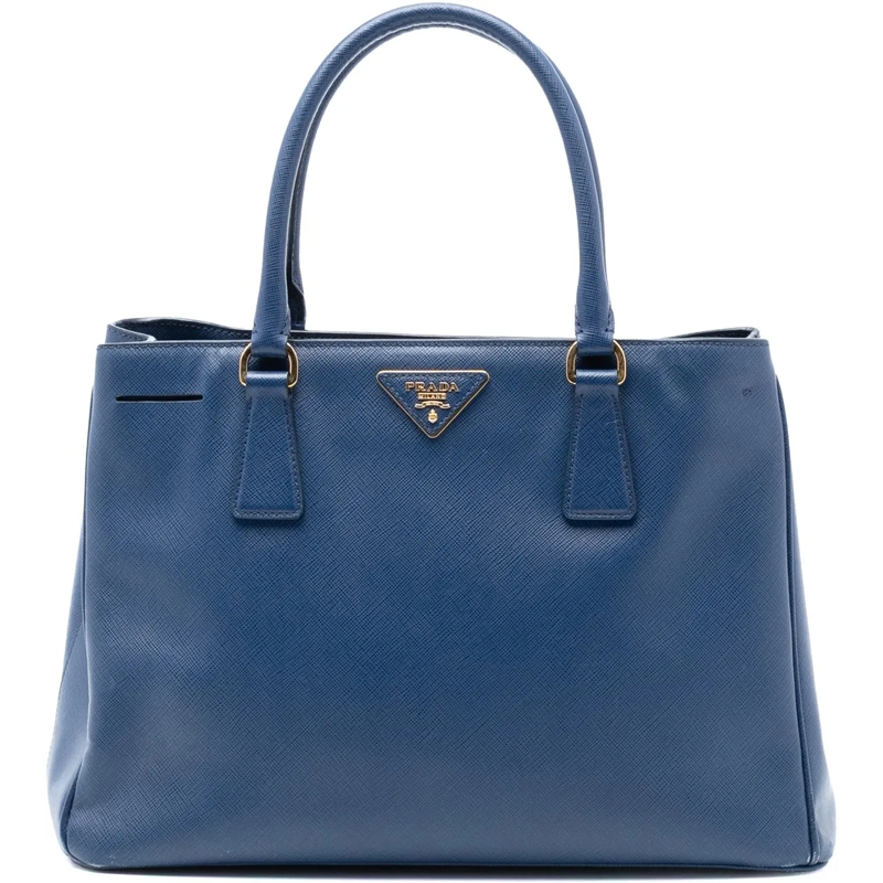 Prada Schultertasche Medium Saffiano Lux Galleria Tote blau
