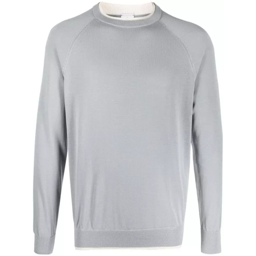 Eleventy Fine-Knit Raglan-Sleeve Knitwear Jumper Grey 
