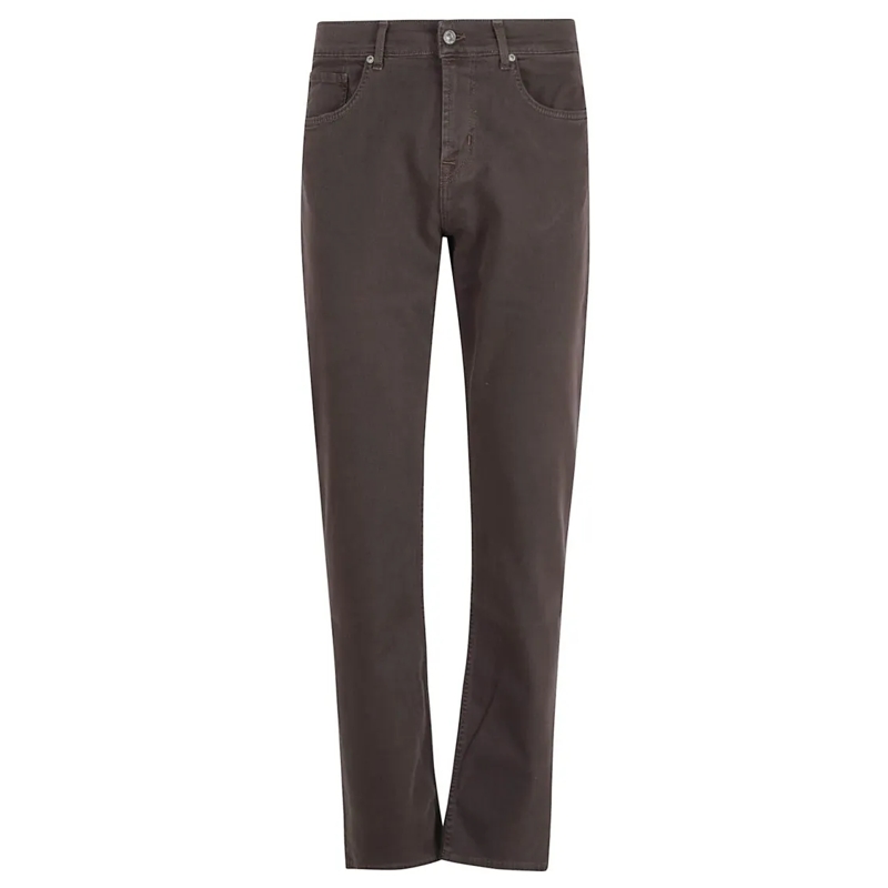 Seven for all Mankind Jeans Straight-Leg Denim Jeans With Mid-Rise Waist Brown