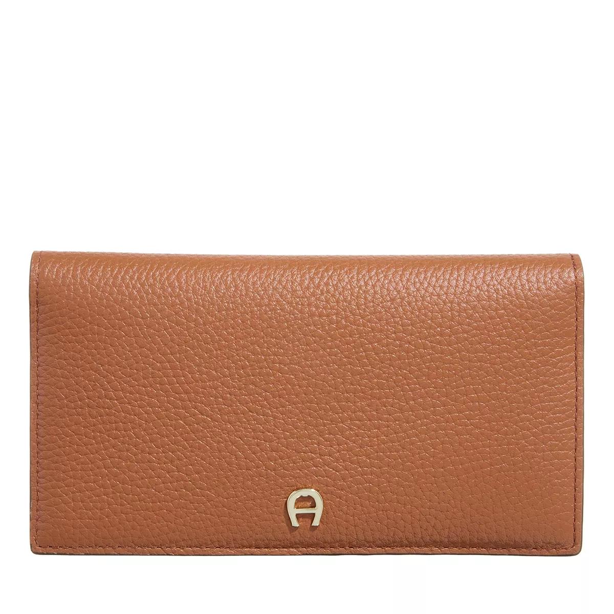 AIGNER Deli Cognac Brown Bi Fold Wallet