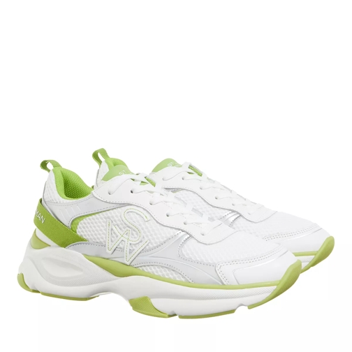 Stuart Weitzman SW TRAINER White/Light Green Low-Top Sneaker