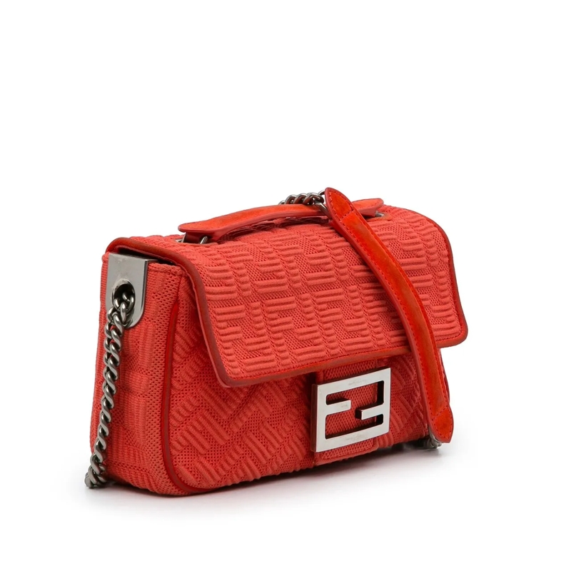 Fendi Schultertasche Midi Chain Baguette rot