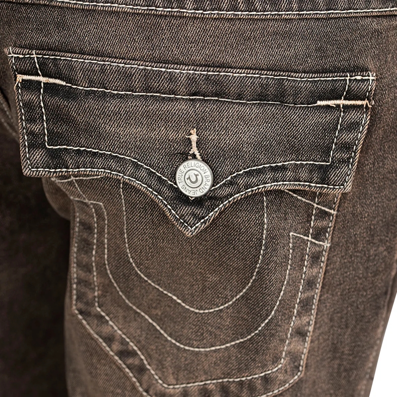 True Religion Straight Leg Jeans - Straight-Fit- Länge 34- Braunwaschung- Klappt braun(Image 5)